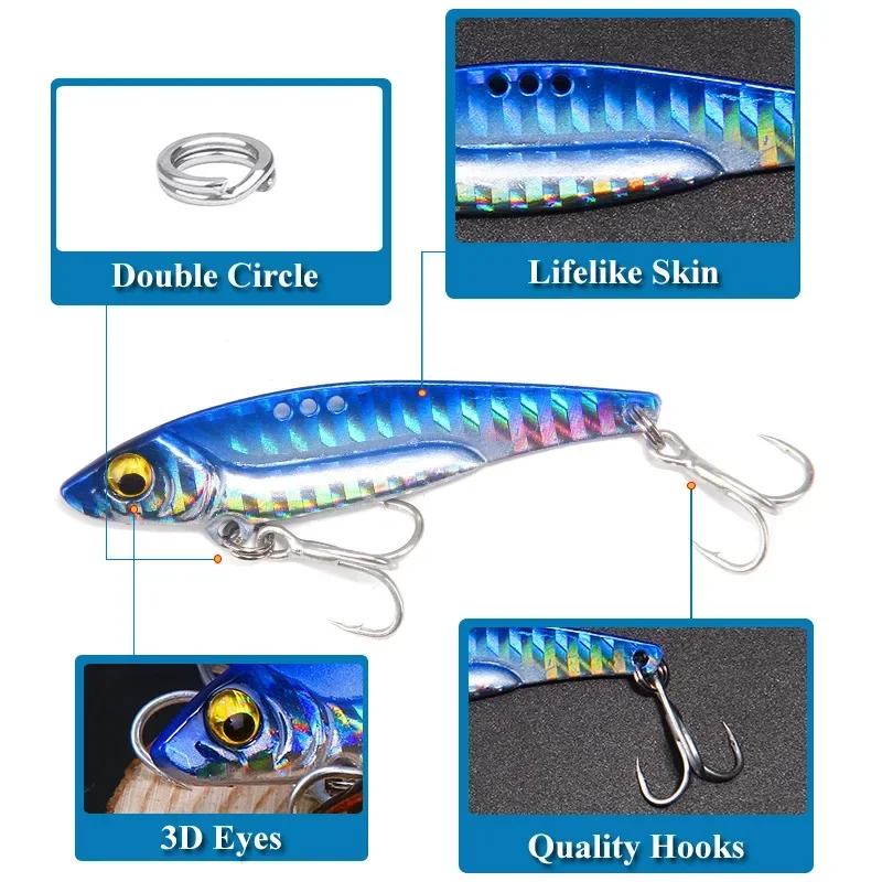 8/13/16/20g 3D Blue Yellow Pin - Fishing Lure Blade Bait incelemesi ve fiyatı