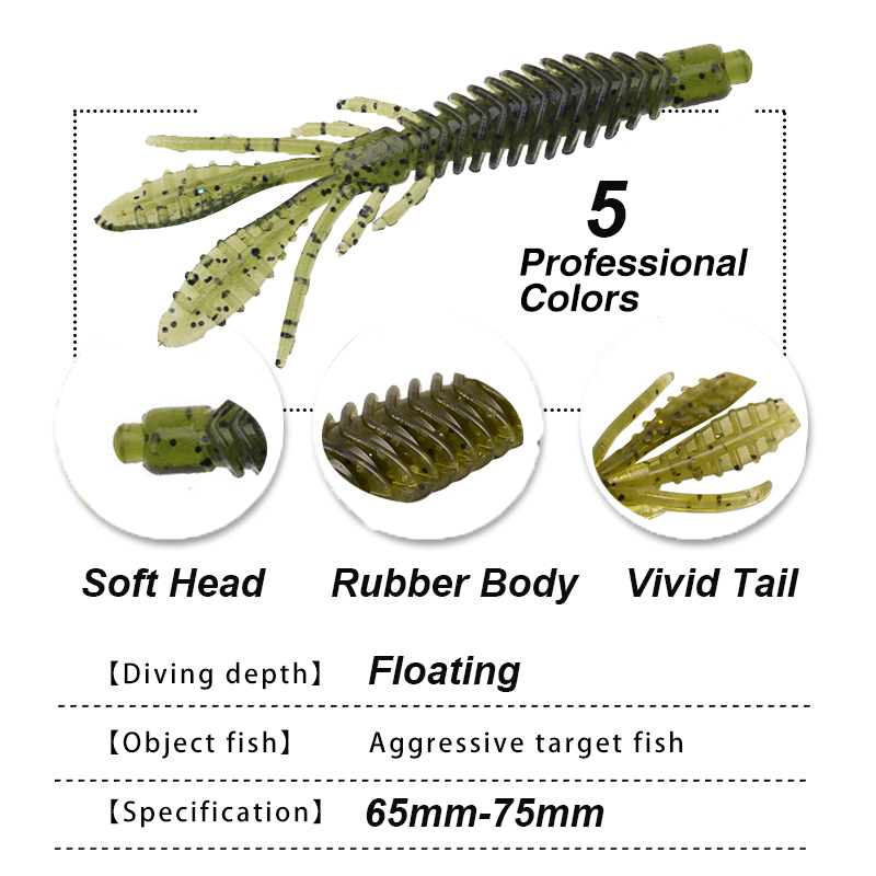 WESTBASS 5PCS Soft Larva Baits - Fishing Lure Soft Plastic incelemesi ve fiyatı