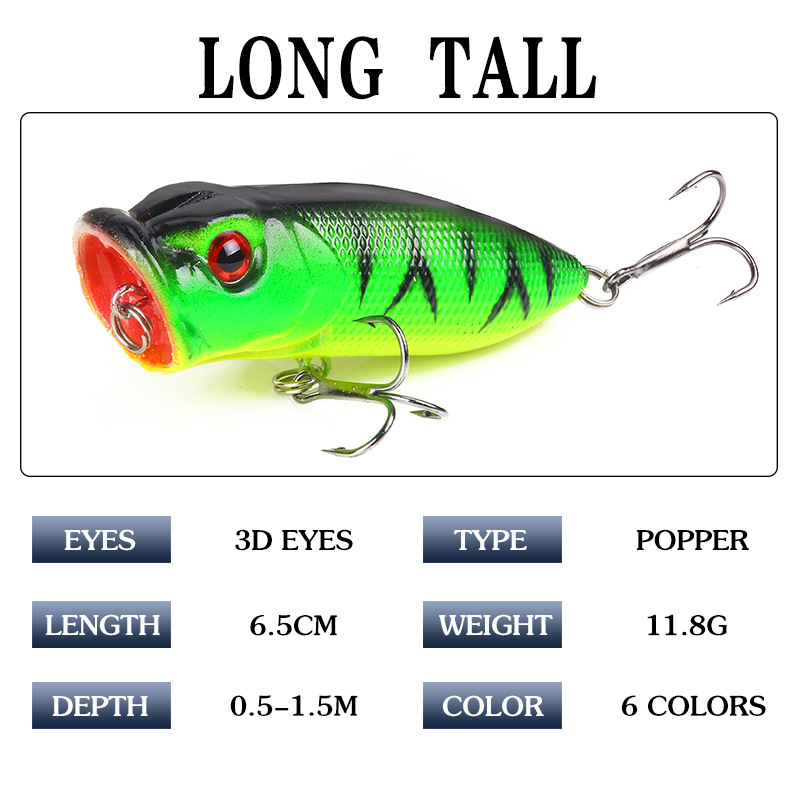 6pcs 6colors（opp bag）/5pcs 5co - Fishing Lure Popper incelemesi ve fiyatı