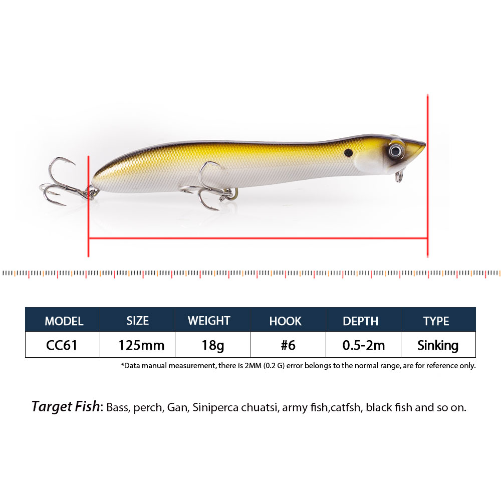 120mm/18g Topwater Pencil Popp - Fishing Lure Popper incelemesi ve fiyatı