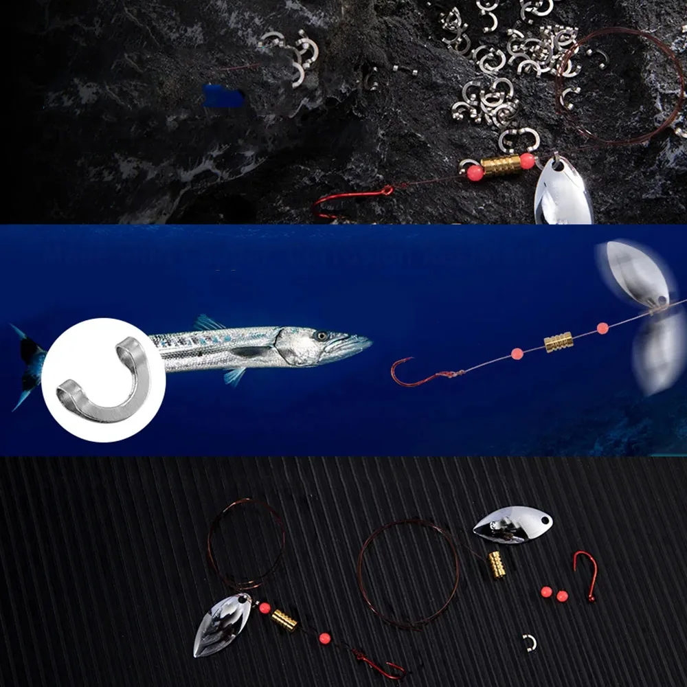 100pcs Fishing U Shaped Fixed  - Fishing Lure Spinner incelemesi ve fiyatı